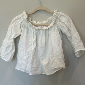 Cream off the shoulder linen top